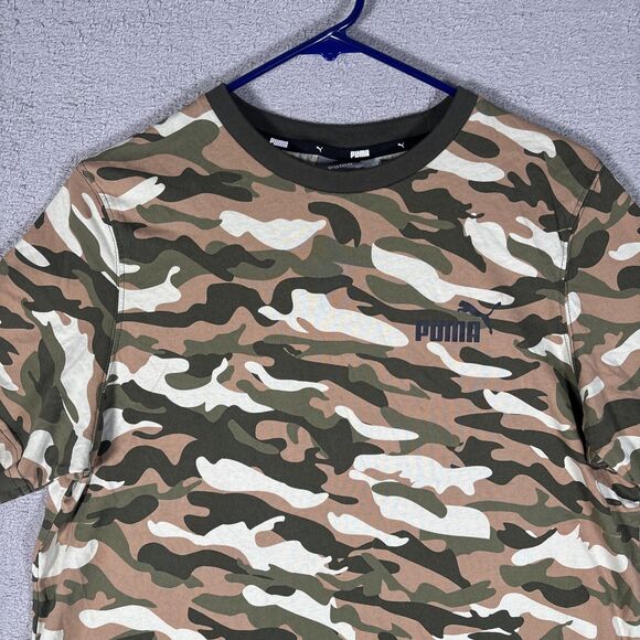 Puma T Shirt Men’s Size M Athletic Fit Camo Stretch Logo - Picture 3 of 11